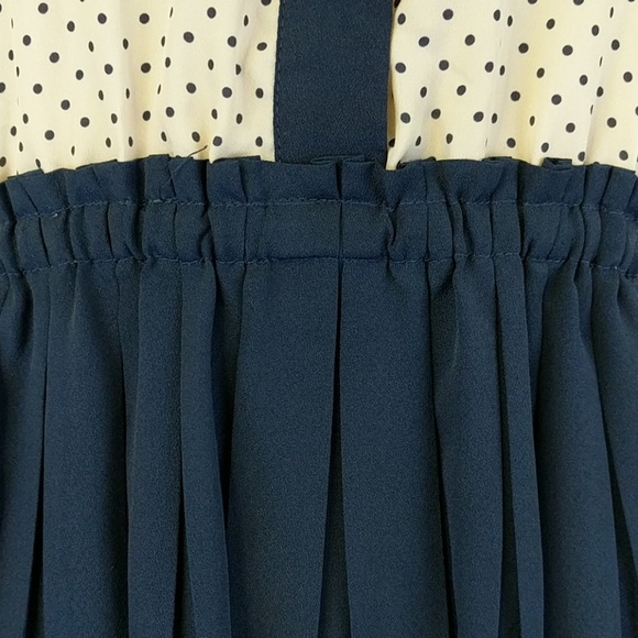 [Maison Jules] Navy Polka Dot Button Front Pleated - Picture 4 of 7